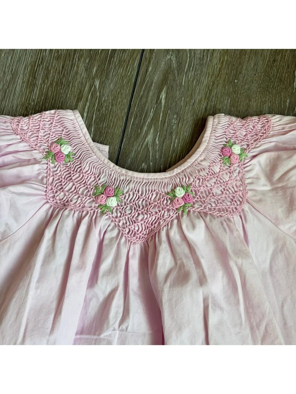 Fantaisie Pink Smocked Bishop Dress 2T